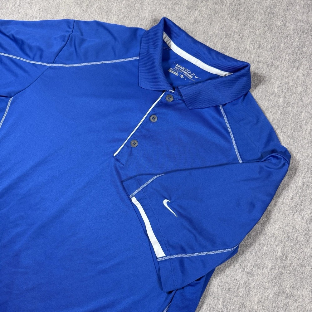 NIKE Dri-Fit Golf Mens XL Tour Performance Polo Short Blue